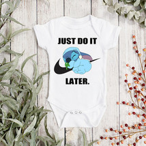 DISNEY STITCH Just Do It Later Personalised Baby Vest -Disney Sleepsuit ... - $10.74