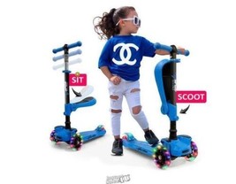 Hurtle HURFS56 3 Wheeled Scooter for Kids 2 in 1 Sit/Stand, Adjustable Height - £53.47 GBP