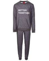 allbrand365 designer Big Kids 2-Piece Better Together Pajama Set Charcoal Size 8 - £23.37 GBP
