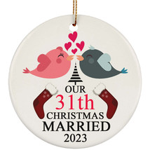 31th Wedding Anniversary 2023 Ornament Gift 31 Years Christmas Married T... - $14.80