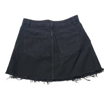 H&amp;M Divided Mini Skirt 4 Womens Black Dark Wash Raw Hem Summer - $20.30