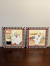 2 Fat Chef Pictures Wall Hanging Pair Kitchen Decor - £19.90 GBP