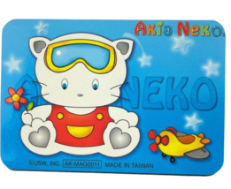 USW Address Book Akia Neko Blue  Mini Foldable Japanese Anime Pilot Kitty - $12.55