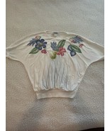 Vintage Koret Francisca Petite 80s Flower Sweatshirt Womens Dolman-Sleev... - $533.10 MXN