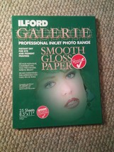 043 ILFORD Galerie Professional Inkjet 8.5x11 19 Sheets Smooth Glossy - £11.77 GBP