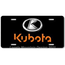 Kubota &amp; Logo Inspired Art Orange on Black FLAT Aluminum Novelty License... - £14.21 GBP