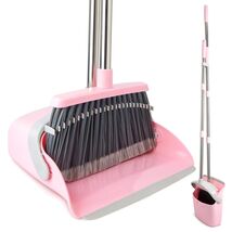 Versatile Broom and Dustpan Set, Pink Gray, Perfect for Indoor &amp; Outdoor... - $62.32