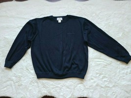 ANTIGUA MEN PULLOVER CREW SWEATSHIRT L NAVY BLUE &#39;80s ELECTROLUX - $12.51