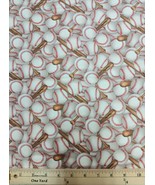 Cotton Sports Collection Baseball Ball Bat Sport Fabric Print by Yard D6... - $259.76 MXN