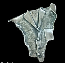 artisan sterling Silver Hand Made jacket brooch pin - $175.00
