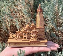 Shri Ram Mandir Ayodhya 3D Model Wooden Hand Carved  - £26.31 GBP