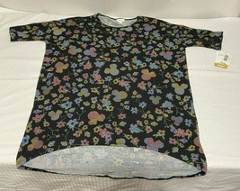 LuLaRoe Tunic Top Shirt Small Black Floral With Minnie  - £10.62 GBP