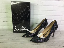 Sam Edelman Margie Black Iridescent Sequined Pumps Heels Shoes Womens Size 6.5 - £68.17 GBP