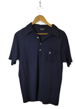 Vintage Polo Shirt Mens Dee Cee Rappers Navy Blue Fleur de Lis 70s Short Sleeve - £5.44 GBP