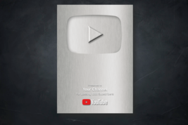YouTube play button custom aluminium / metal plaque award with personalized name - £31.82 GBP+