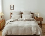 100% Linen Duvet Cover Set With Washed-French Flax-3 Pieces Solid Color ... - £177.29 GBP