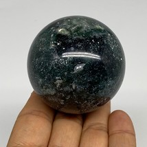 218.8g,2.2&quot;(55mm), Natural Moss Agate Sphere Ball Gemstone @India,B29416 - £20.77 GBP