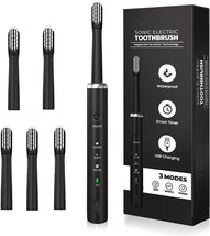 Sonic Electric Toothbrush - Automatic Tooth Brush for Adults &amp; Kids, 5 Heads - £22.42 GBP
