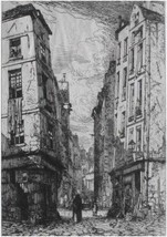 Maxime Lalanne (French 1827-1886)- &#39;&#39;Rue des Marmousets (Vieux Paris)&#39;&#39;- etching - £350.57 GBP