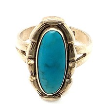 Vintage Sterling Signed Bell Trading Post Native American Turquoise Ring 6 1/2 - £37.99 GBP