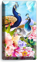 Floral Peacock Birds Colorful Feathers Light Dimmer Cable Wall Plates Room Decor - £8.19 GBP