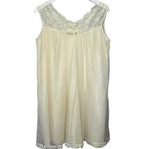 Vintage Pinehurst Sheer Overlay Nylon Nightgown Size M Ivory White Lace ... - £14.84 GBP