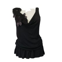 B&#39;eev black sleeveless Tank top Blouson angora blend Womens size L - £15.96 GBP