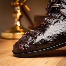 Men's Shoes genuine Premium Nile Crocodile Skin, Italian Finished-Tan leather Ni image 10