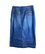 BE GIRL USA Womens Denim Maxi Skirt XL Blue Stretch Jean - $367.12 MXN