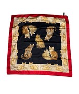 Art Of The Scarf Cat Cats Tie Rack Square 33” Italy - $24.61 CAD