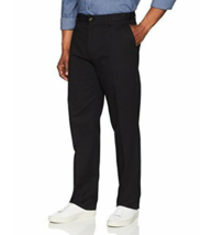 Essentials Mens Classic-Fit Wrinkle-Resistant Flat-Front Chino Pants 42X30 BLACK - £14.24 GBP