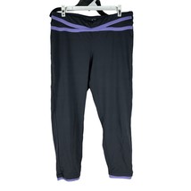 Champion Womens Black &amp; Purple Athletic Leggings Size Large - $19.32
