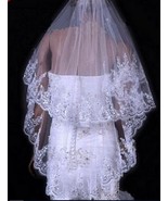 White/Ivory Double Comb Lace wedding Veils  - £18.66 GBP