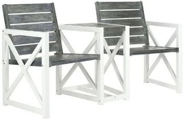 Safavieh Outdoor Collection Jovanna White And Ash Grey Two Seat Bench - £238.69 GBP