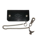 Wild Rider Chrome Horse Black Leather Wallet with Harley Davidson Eagle ... - $48.99