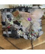 Mary Frances Black Silver Floral Organza Hand Beaded Sewn Purse Handbag ... - $83.14 CAD