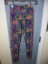 Lularoe Tween Blue W/Multi-Colored Design Leggings EUC - £13.45 GBP