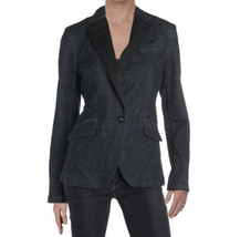 Lauren Ralph Lauren Womens Contrast Trim Dressy Denim Jacket Size 10 Color Blue - £123.51 GBP