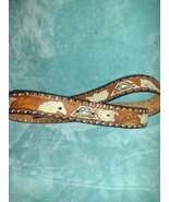Cinto Imperial Hecho en Mexico Leather Belt 42&quot; Western Native American - $283.40 MXN