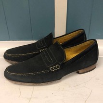 Donald J. Pliner NAWA Mens charcoal/yellow Suede Leather Loafers Size 9 - £71.18 GBP