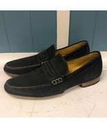 Donald J. Pliner NAWA Mens charcoal/yellow Suede Leather Loafers Size 9 - £71.80 GBP