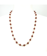 14K Red Jade Fresh Water Pearls Necklace 24 inch VVV 38 Grams Estate HSN - £211.05 GBP