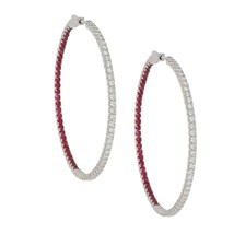 Diana M Jewels 2.40 Cts 2" Hoop Earrings Size One Size - $2,742.37 CAD