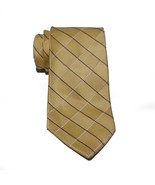 Tommy Hilfiger Men Silk Dress Tie Yellow Gold with Blue Stripes 60&quot; long... - £15.42 GBP