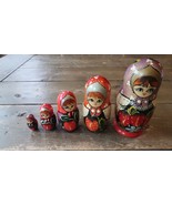 5 Piece Nesting Dolls Red Strawberry 5.75&quot; - £15.56 GBP