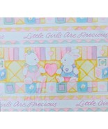 Vintage American Greetings Baby Girl Gift Wrap Paper Teddy Bunny Colorfu... - £7.82 GBP