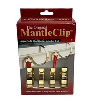 The Original Mantle Clip 4 Pack Goldtone Stocking Decorations Hanger New... - $9.05