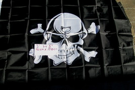 Flag 3X5 Modern Rebel Military Helmet PIRATE jolly roger skull and cross bones - £5.50 GBP