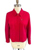 VTG Austin Reed Red Silk Blend Utility  Jacket, Striped Lining Sz 10 Wom... - $487.46 MXN