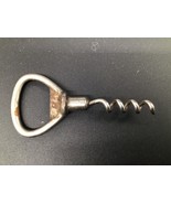 Vintage Small Steel Finger Corkscrew Pocket Wine Opener Bar Tool Metal Mini - $13.56 CAD